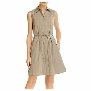 Theory Striped Tan Mini Dress